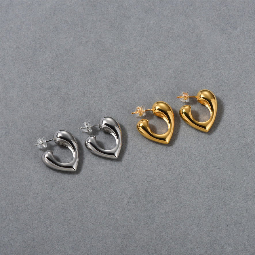 Minimalist Heart Earrings