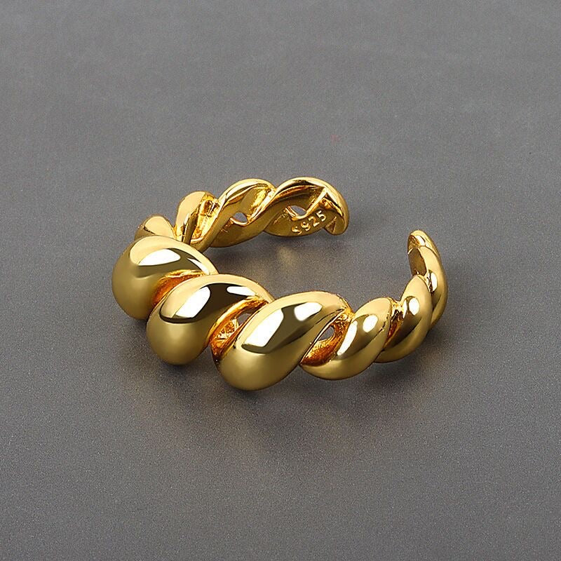 Bague Minimaliste Croissant Français