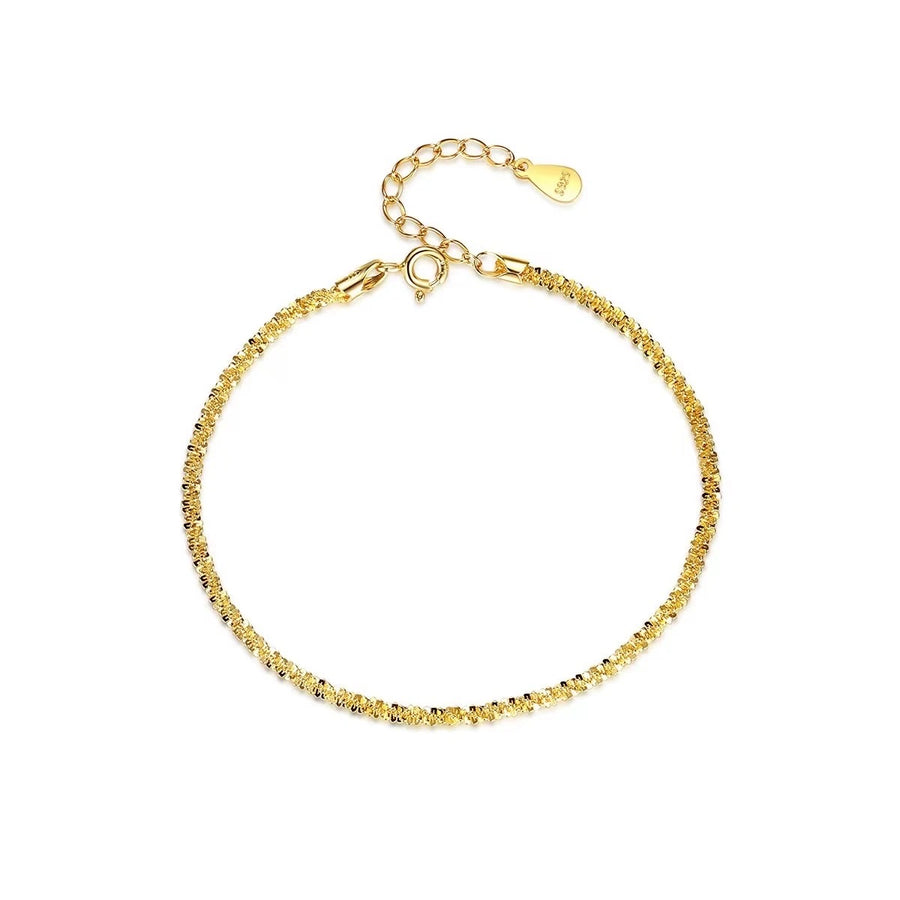 Shinny Chain Bracelet in Silver and Yellow Gold Colour