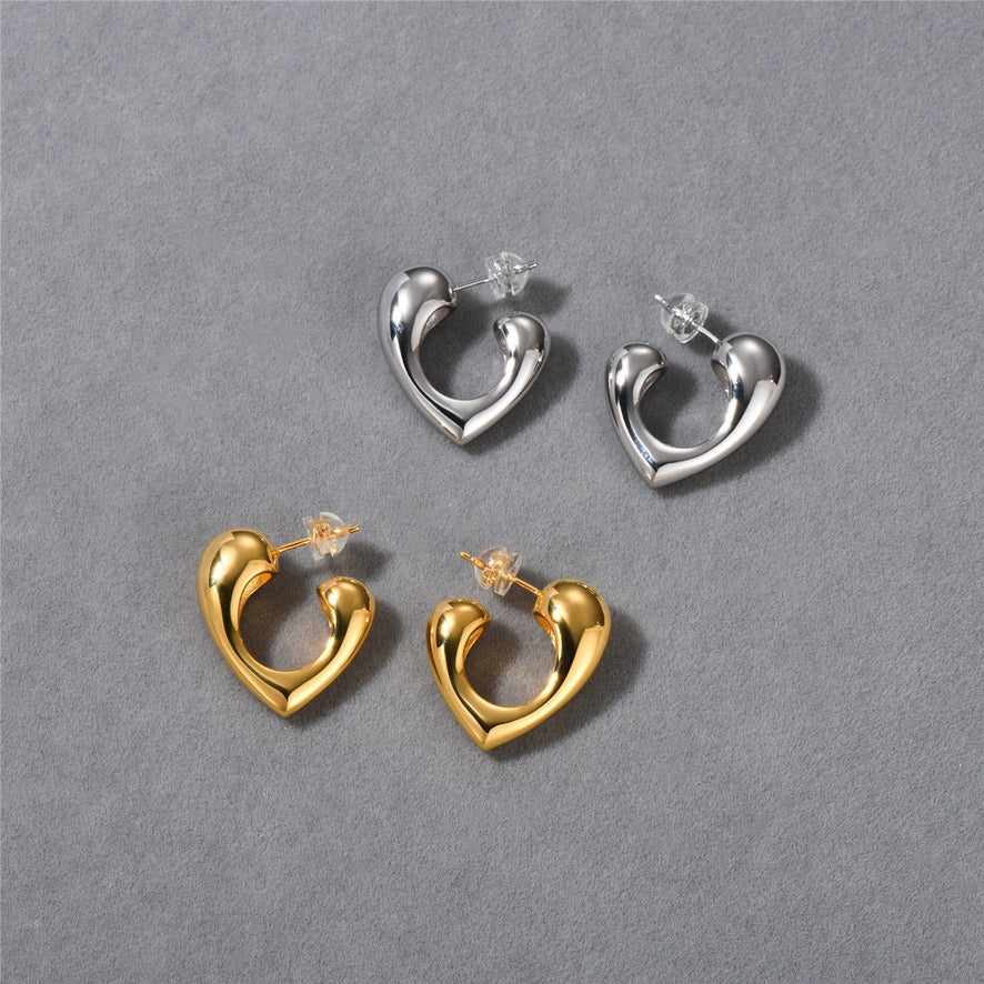 Minimalist Heart Earrings