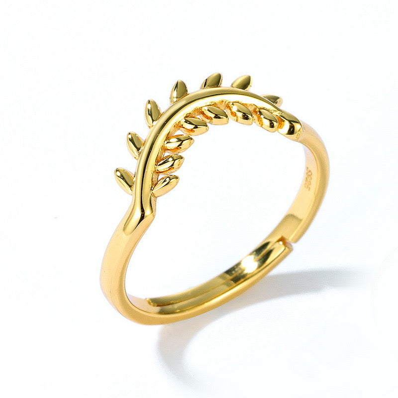 Laurel Leaves Double Layer Ring