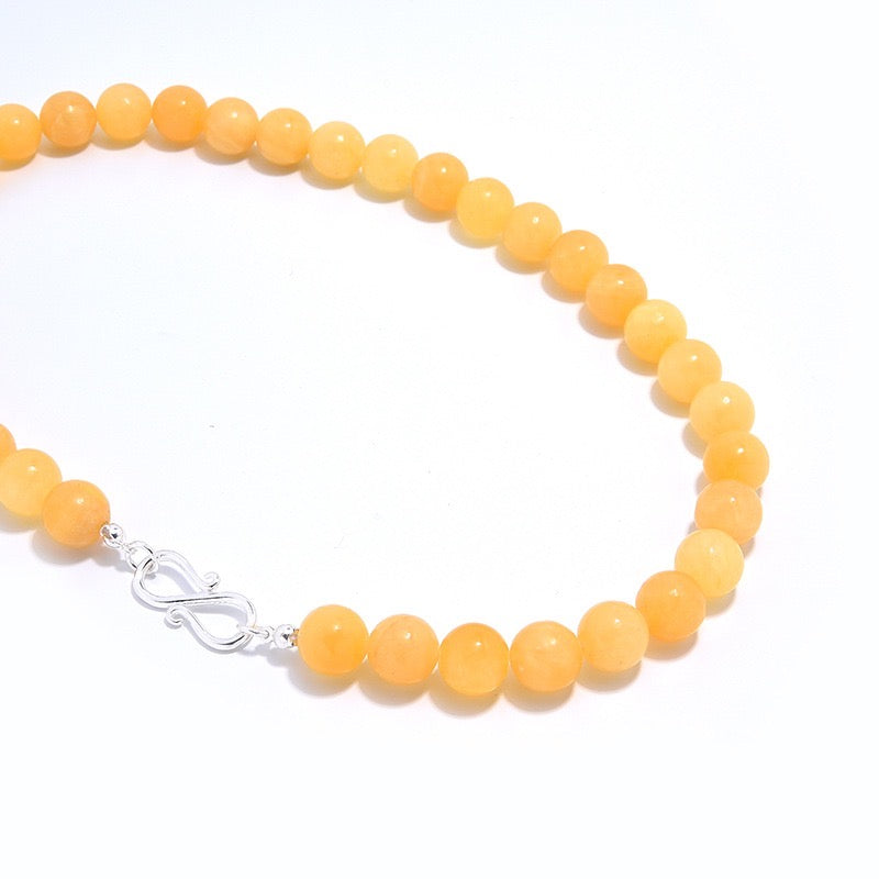 Yellow Jade Necklace & Bracelet