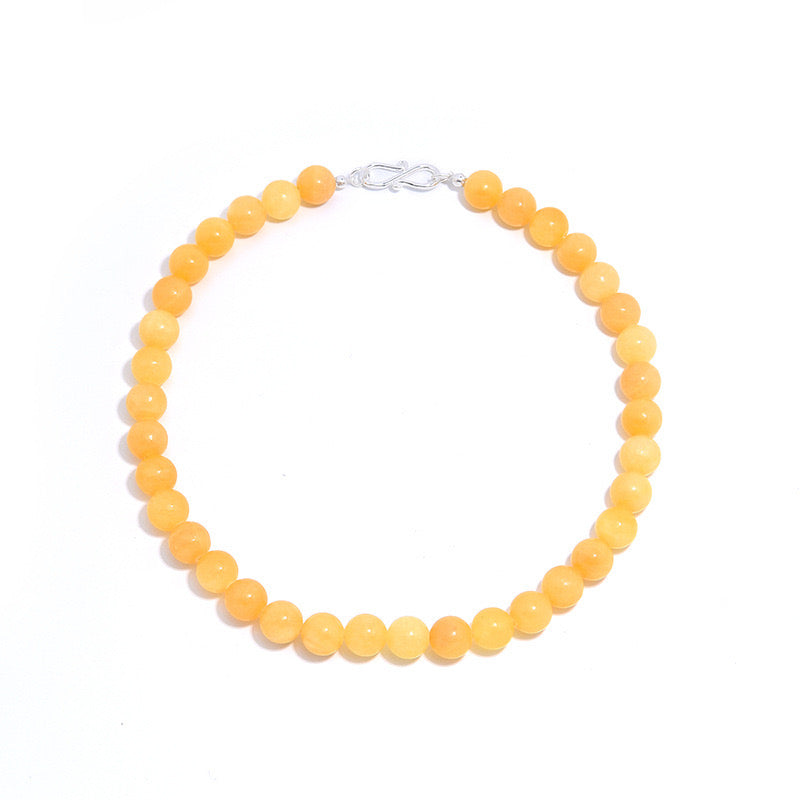 Yellow Jade Necklace & Bracelet