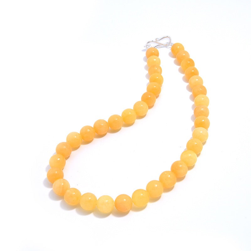 Yellow Jade Necklace & Bracelet