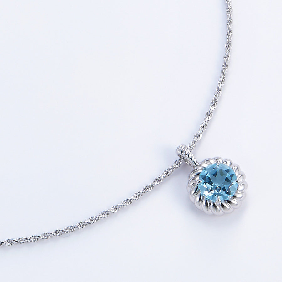 Topaz Blue Silver Necklace