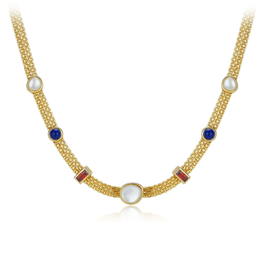 Collier et bracelet de chaîne de pierre gemme de couleur