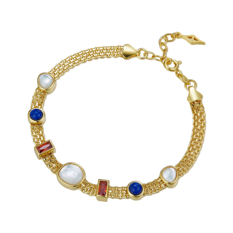 Collier et bracelet de chaîne de pierre gemme de couleur