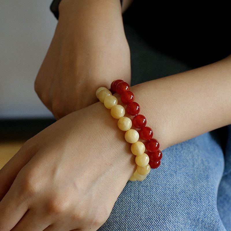 Collier et Bracelet en Jade Jaune