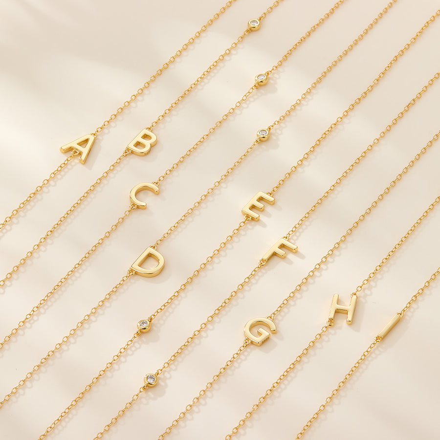 Personalised Letter Necklace in Gold Plated Silver