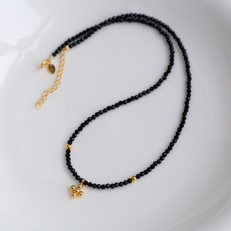 Natural Spinel Cross Choker Necklace