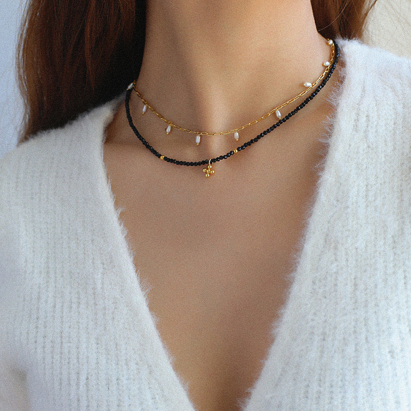 Natural Spinel Cross Choker Necklace