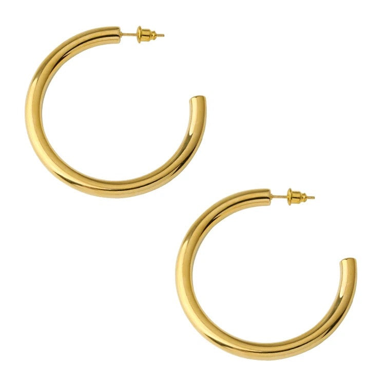 Trendy Large Minimalist Hoop Earrings