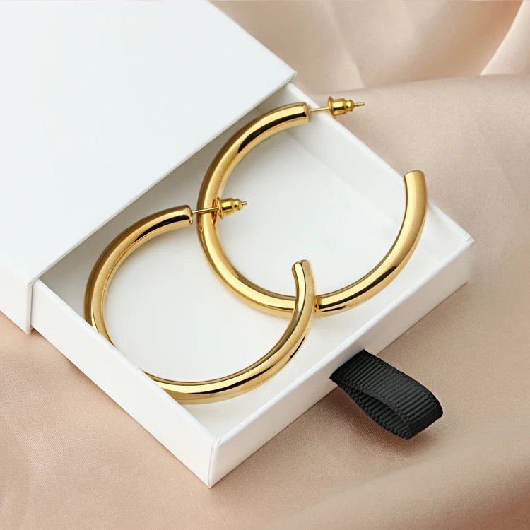 Trendy Large Minimalist Hoop Earrings