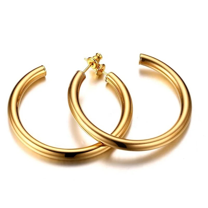 Trendy Large Minimalist Hoop Earrings