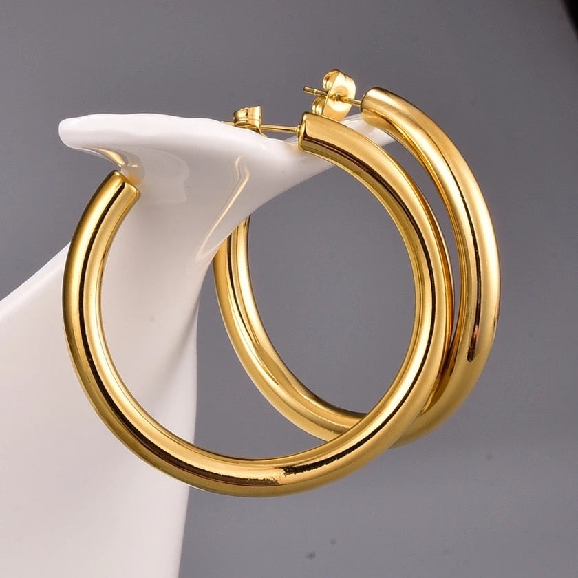 Trendy Large Minimalist Hoop Earrings