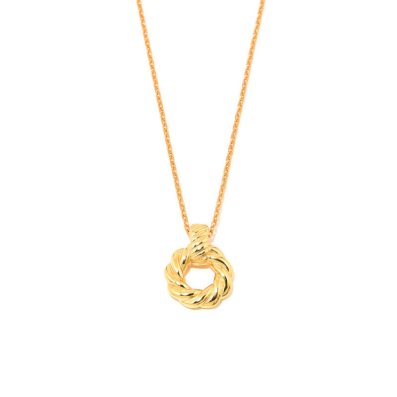 Twisted Round Pendant Necklace