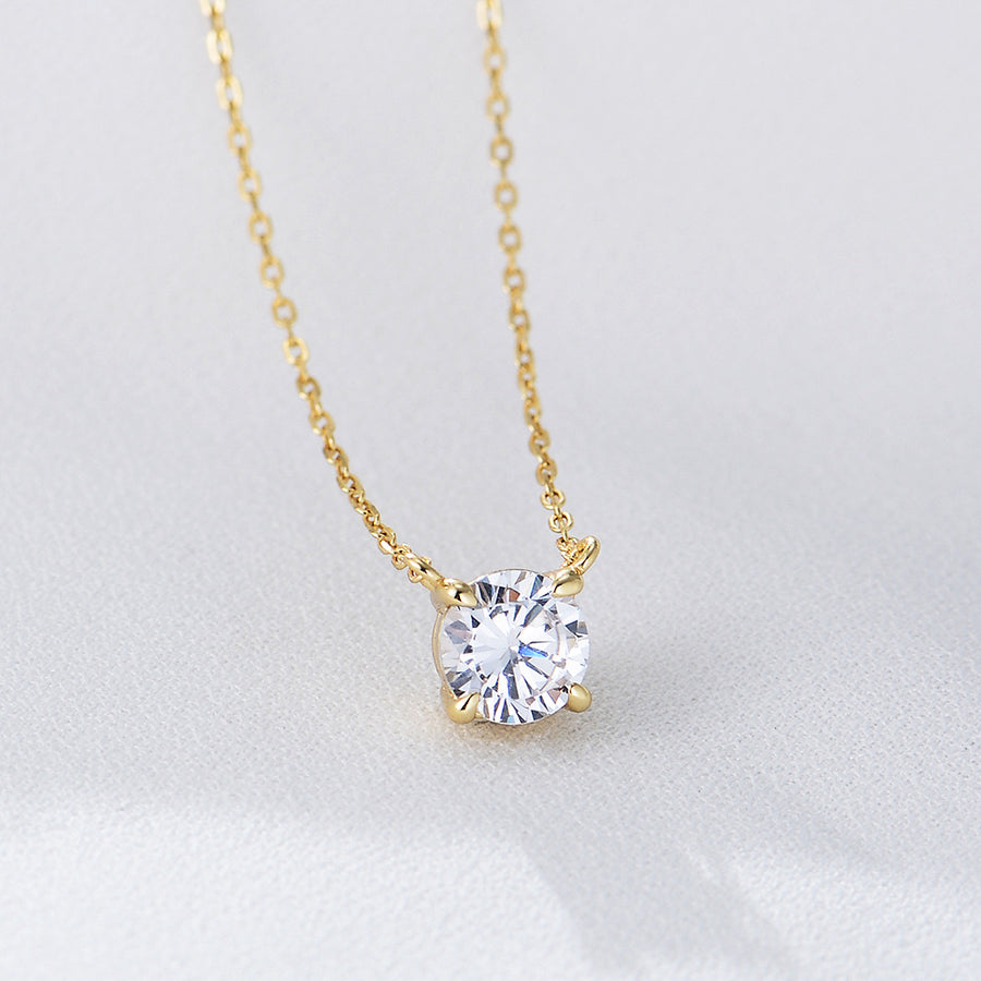 Cubic Zirconia Diamond Effect Pendant Necklace