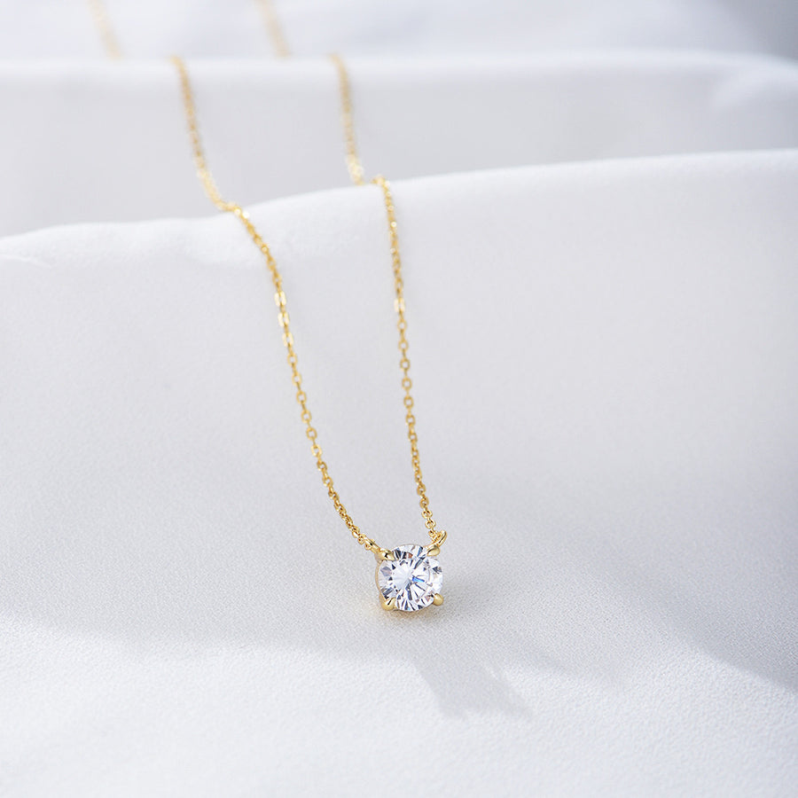 Cubic Zirconia Diamond Effect Pendant Necklace