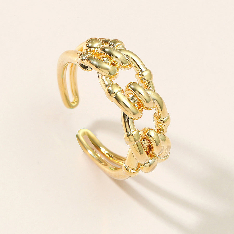 Minimalist Linked Chain Chunky Ring