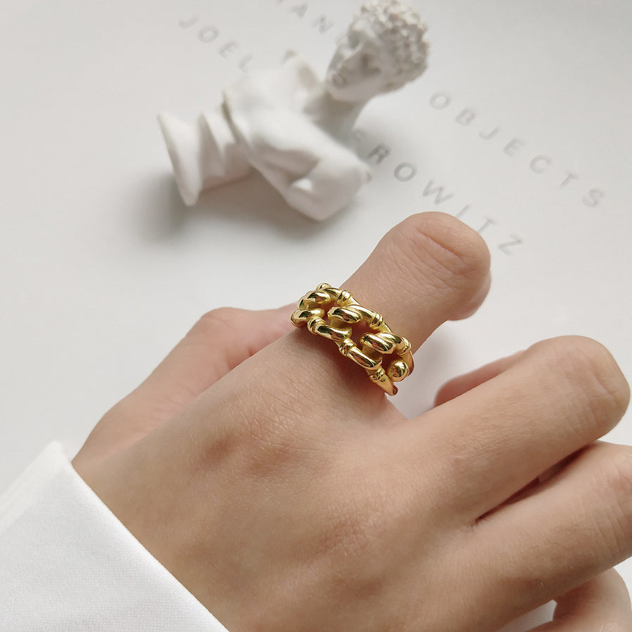 Minimalist Linked Chain Chunky Ring