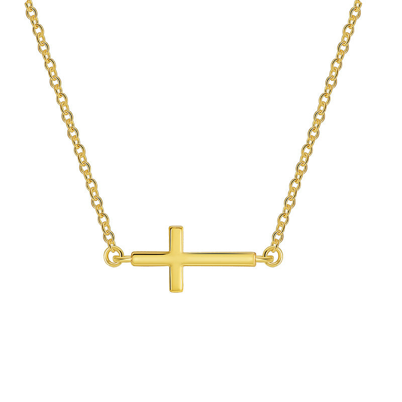 Stylish necklace with cross on the edge