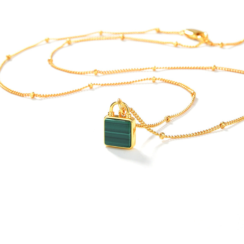 Collier pendentif en malachite Little Lock