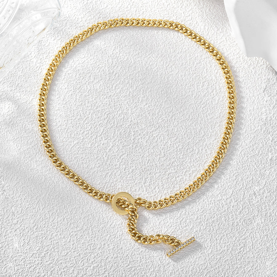 Trendy Chunky Linked Necklace in Gold Vermeil