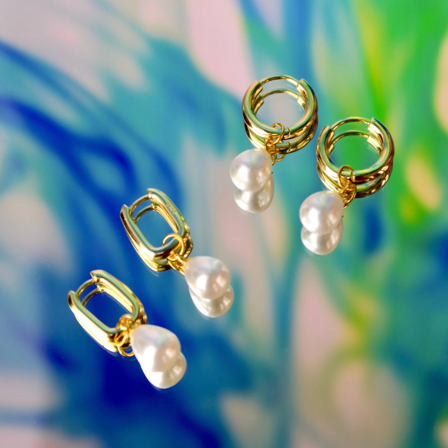 Classic Pearl Hoop Earrings