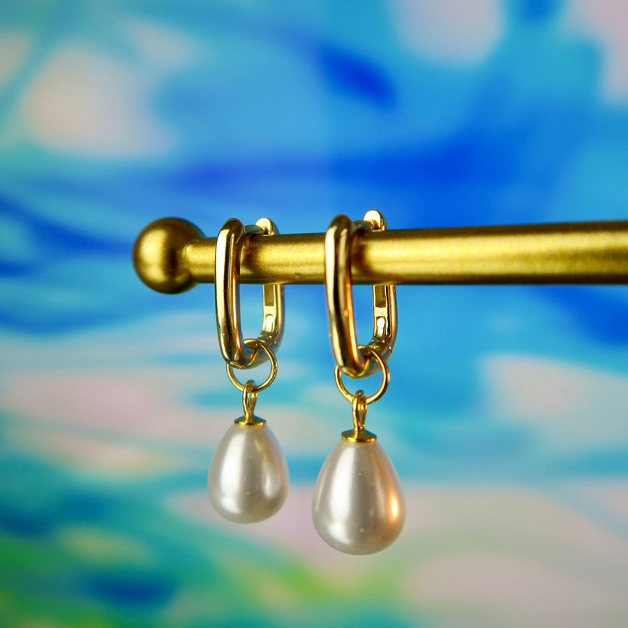 Classic Pearl Hoop Earrings