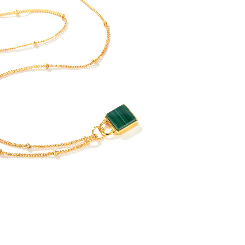 Little Lock Malachite Pendant Necklace