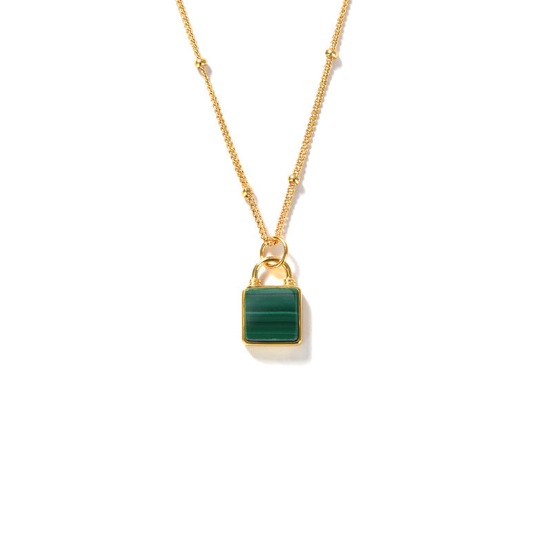 Collier pendentif en malachite Little Lock