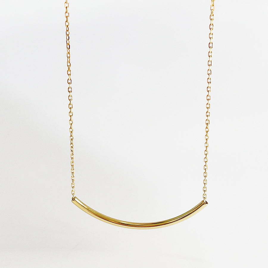 Minimalist Smiley Bar Necklace