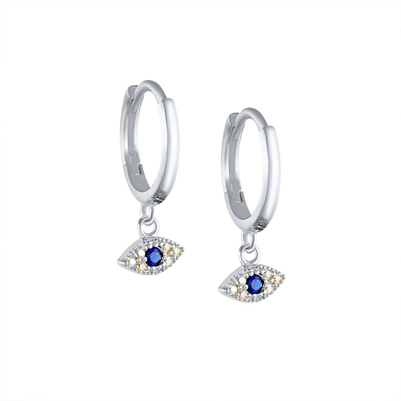 Blue Evil Eye Charm Earrings