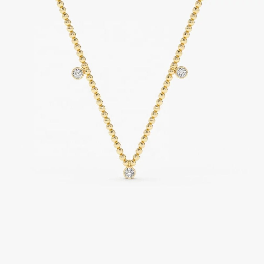 Minimalist 18k Gold Plated Bead Ball Chain