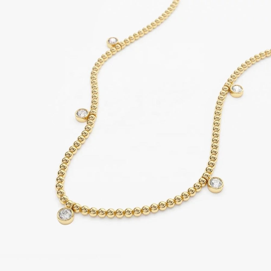 Minimalist 18k Gold Plated Bead Ball Chain