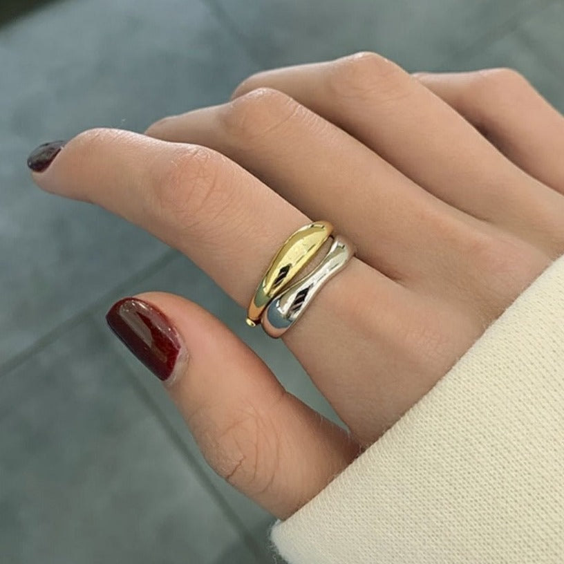 Minimalist Irregular Design Silver Ring