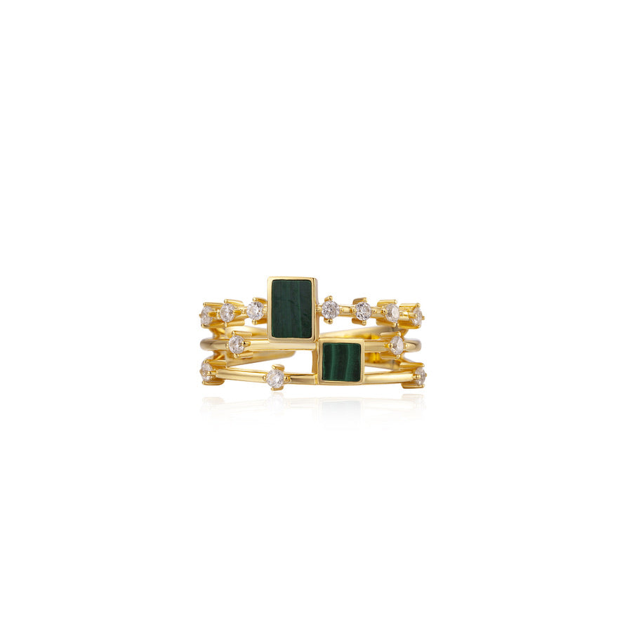 Splendid Natural Gemstones Adjustable Ring