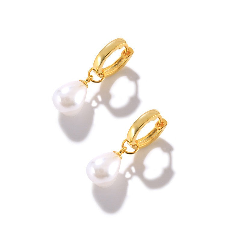 Classic Pearl Hoop Earrings