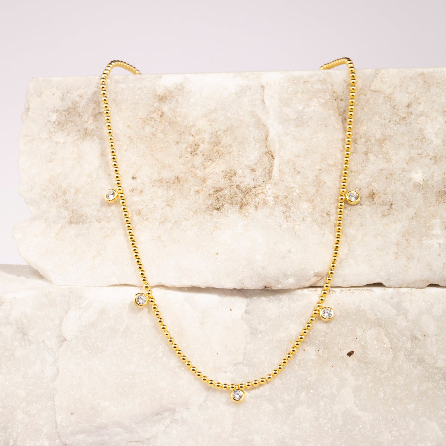 Minimalist 18k Gold Plated Bead Ball Chain