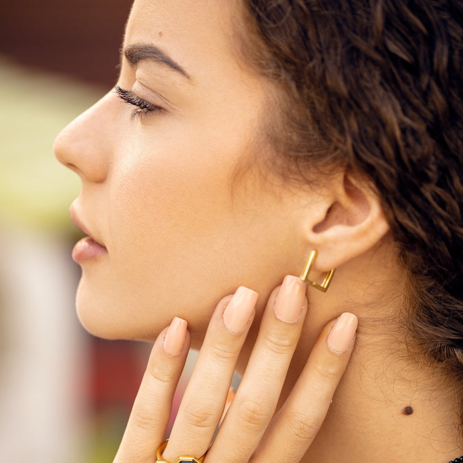 Stylish Square Shape Basic Hoop Earrings