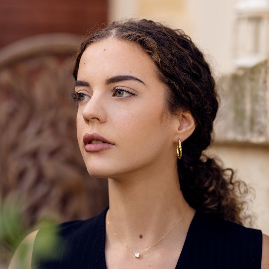 Handcrafted Round Hoop Earrings with Tin Foil Effect