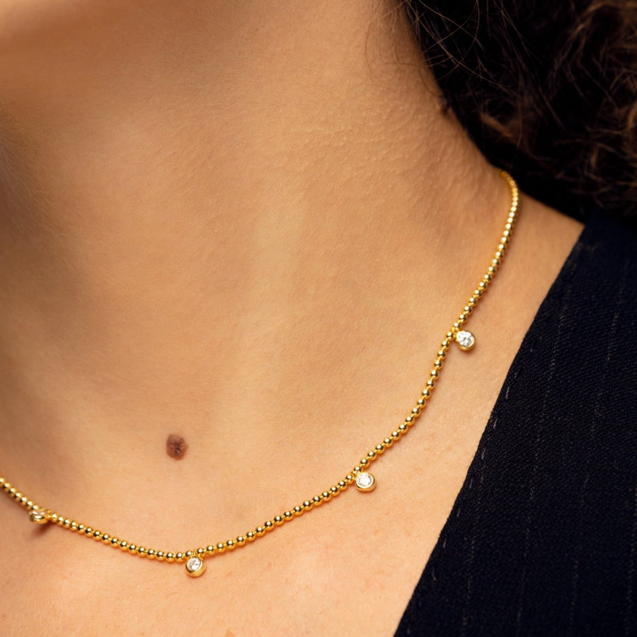 Minimalist 18k Gold Plated Bead Ball Chain