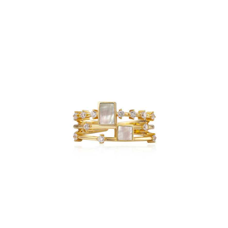 Splendid Natural Gemstones Adjustable Ring