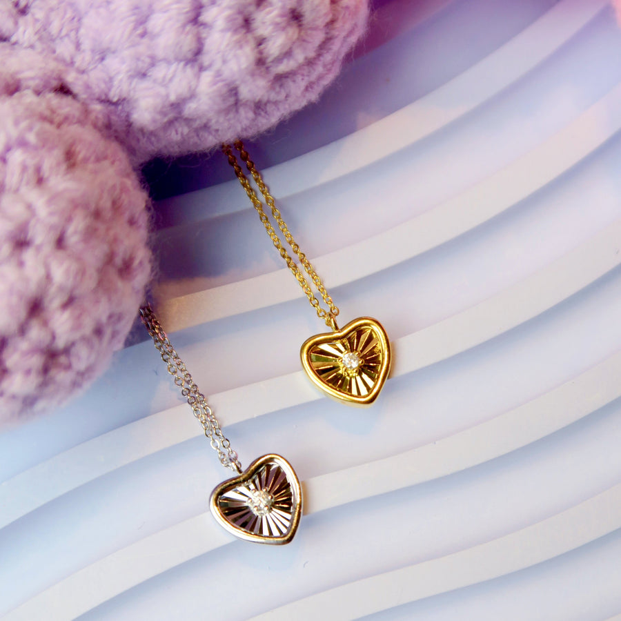 Trendy Heart Pendant Necklace in Vermeil