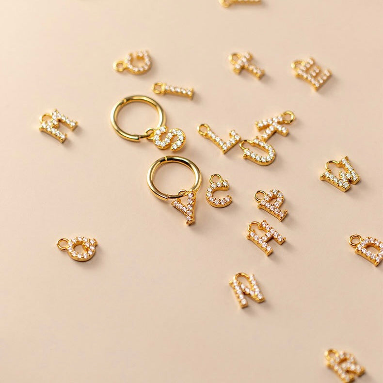 Personalizable Letter Earrings in Gold Plated Silver