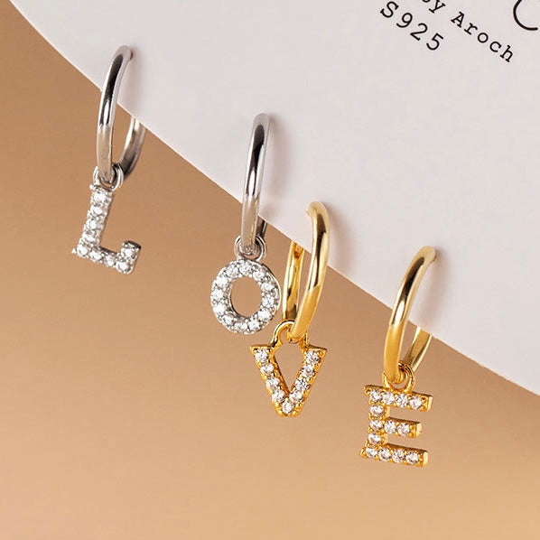 Personalizable Letter Earrings in Gold Plated Silver