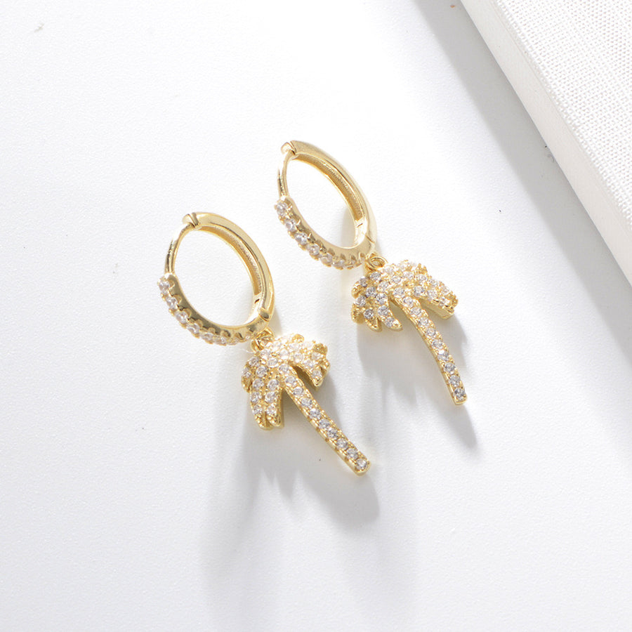 Palm Tree Hoop Earrings