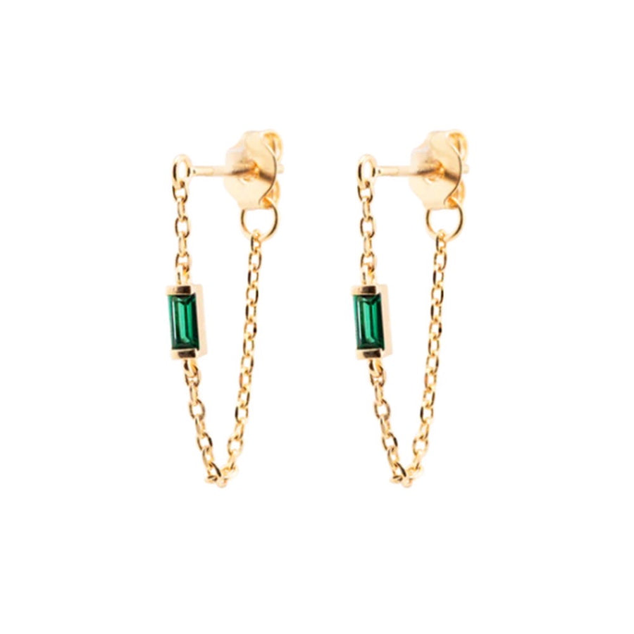 Emerald Green Chain Earrings