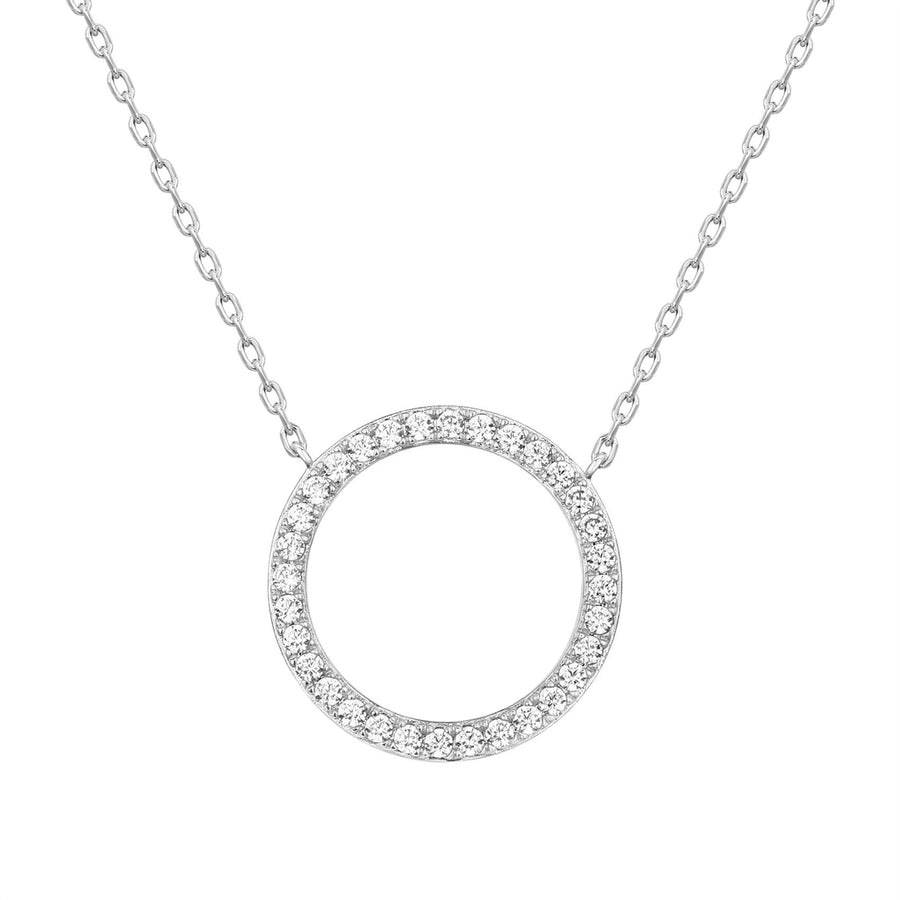 Collier pendentif rond tendance en argent massif