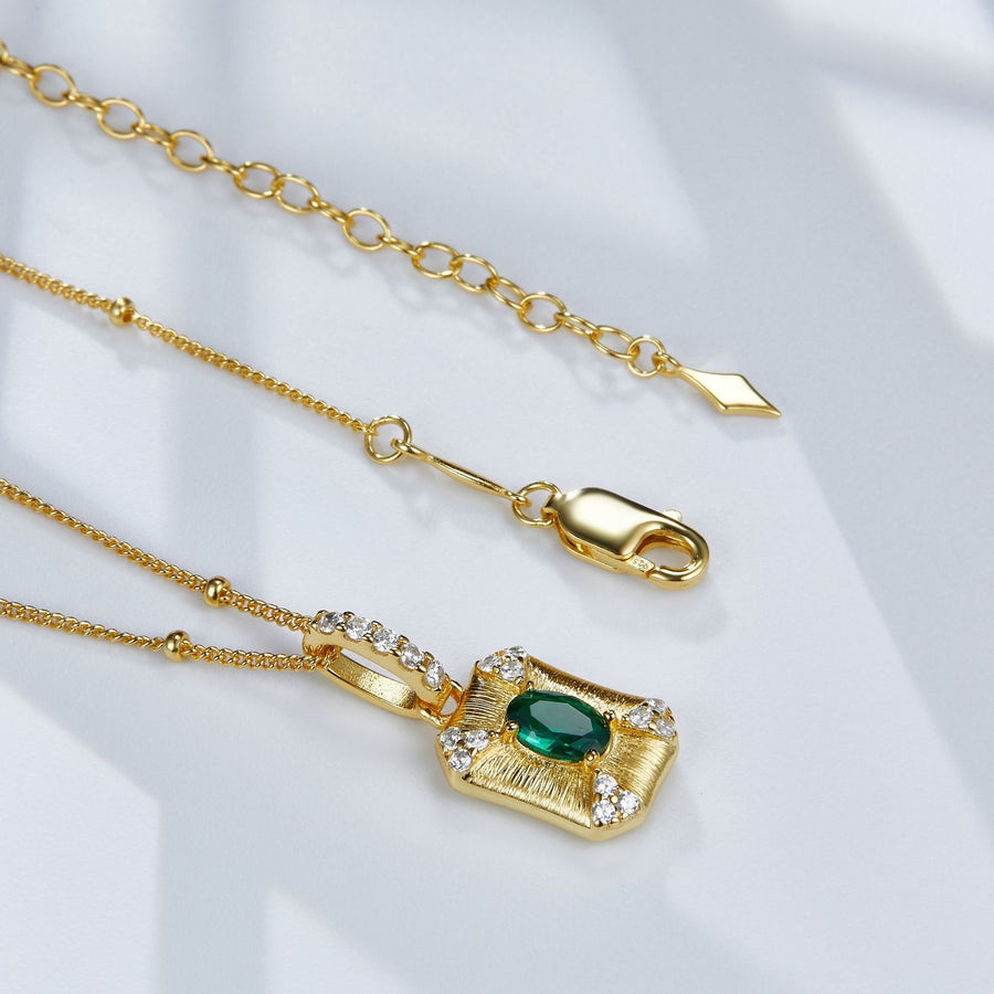 Handcrafted Natural Crystal Necklace in Gold Vermeil